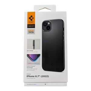 R9-O Spigen Thin Fit Series Case for iPhone 15/14 Plus - Matte Black‎ (Poly Bag)